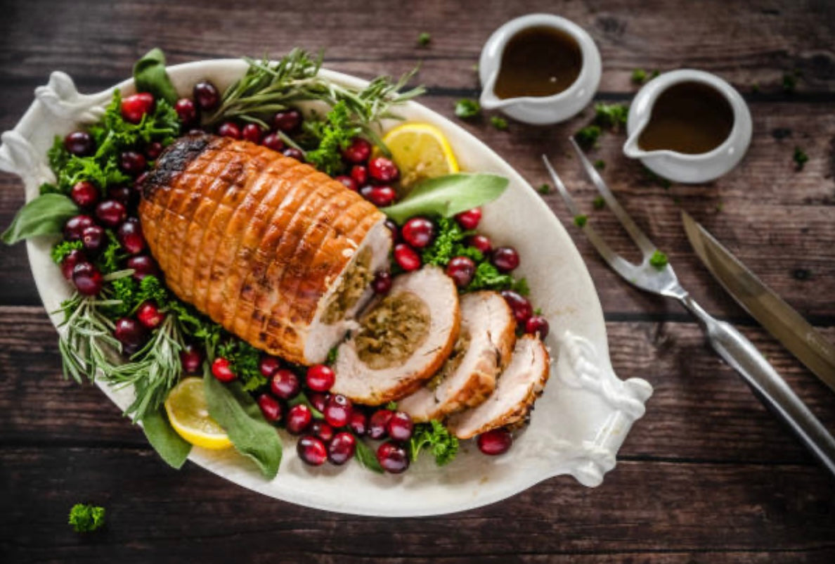 Cranberry Garlic Stuffed Turkey Breast